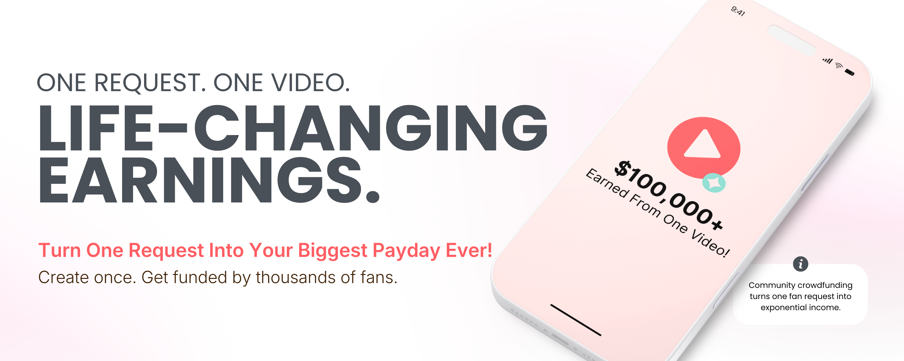 ReallyYou platform preview showing crowdfunding for creator content